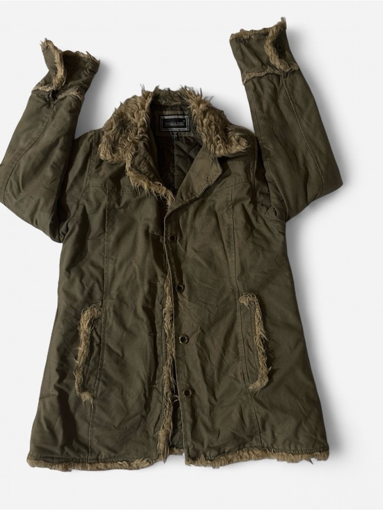 Marcelle Renee Jackets & Blazers - Olive Faux-Fur Trim Women's Coat